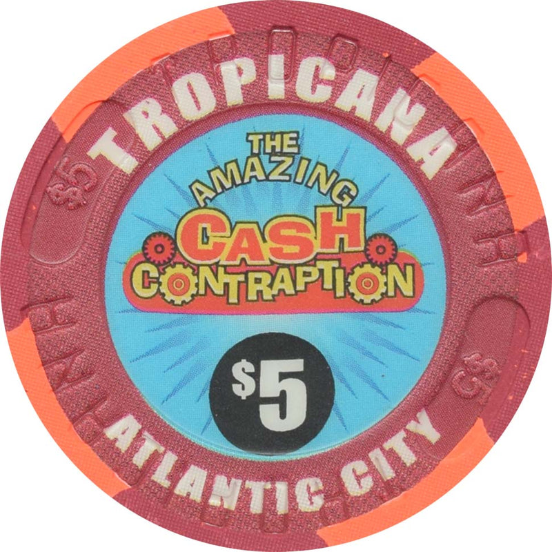 Tropicana Casino Atlantic City New Jersey $5 Cash Contraption Chip