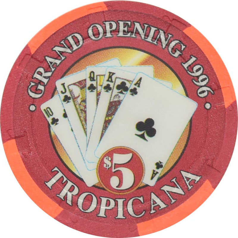 Tropicana Casino Atlantic City New Jersey $5 Poker Club Grand Opening Chip