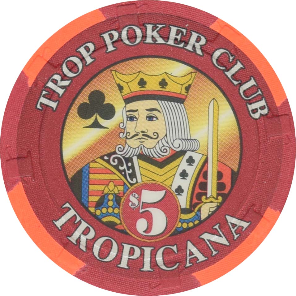 Tropicana Casino Atlantic City New Jersey $5 Poker Club Grand Opening Chip