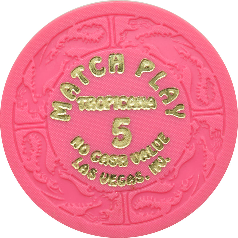 Tropicana Casino Las Vegas Nevada $5 Match Play NCV Pink Dragon Chip 1990