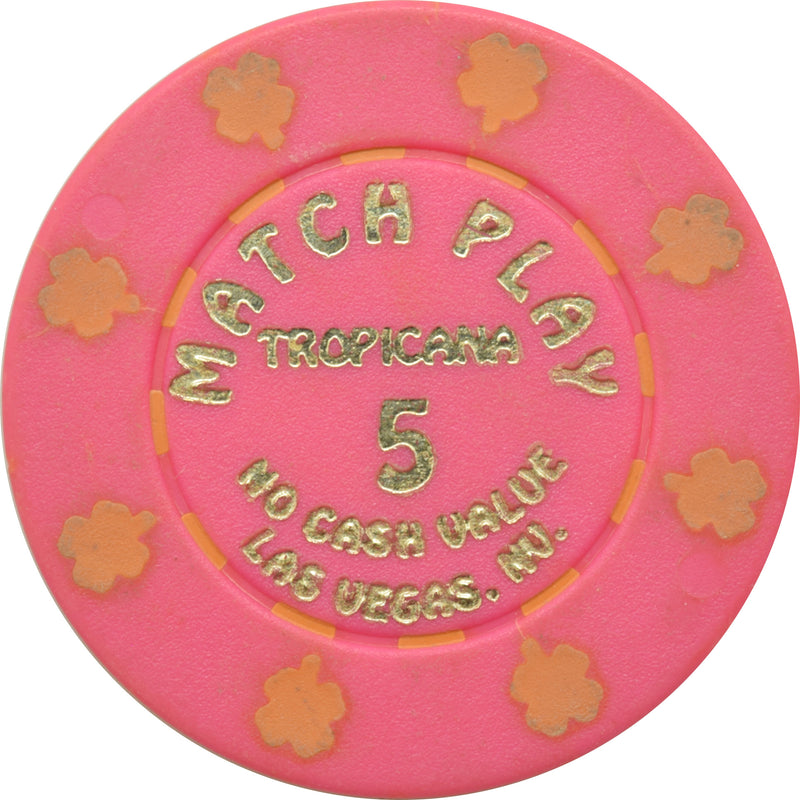 Tropicana Casino Las Vegas Nevada $5 Match Play NCV Pink Chip 1992