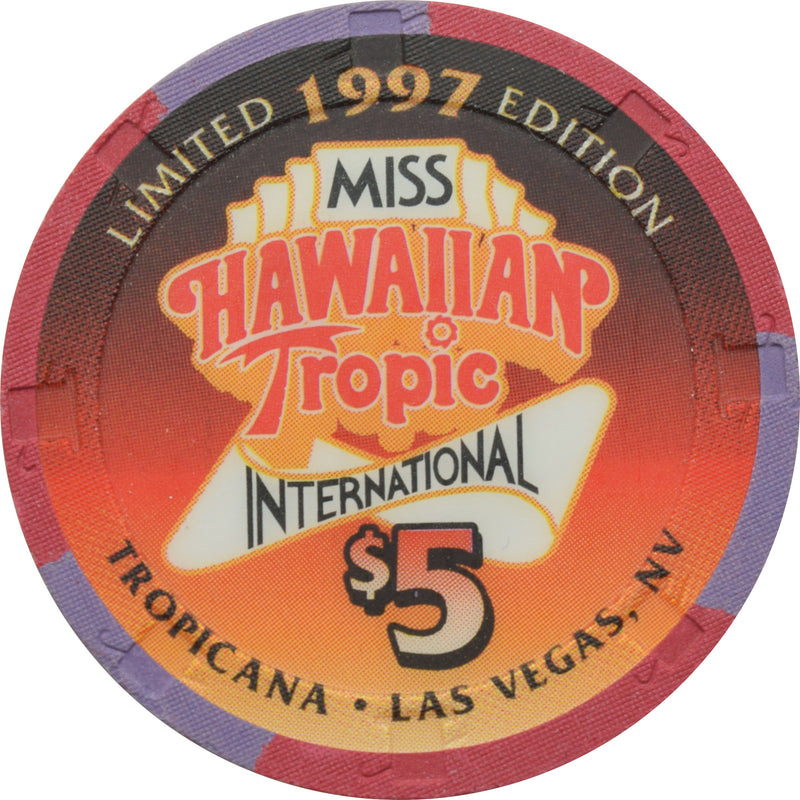 Tropicana Casino Las Vegas Nevada $5 1996 Miss Hawaiian Tropic International Cheryl Depew Chip 1997