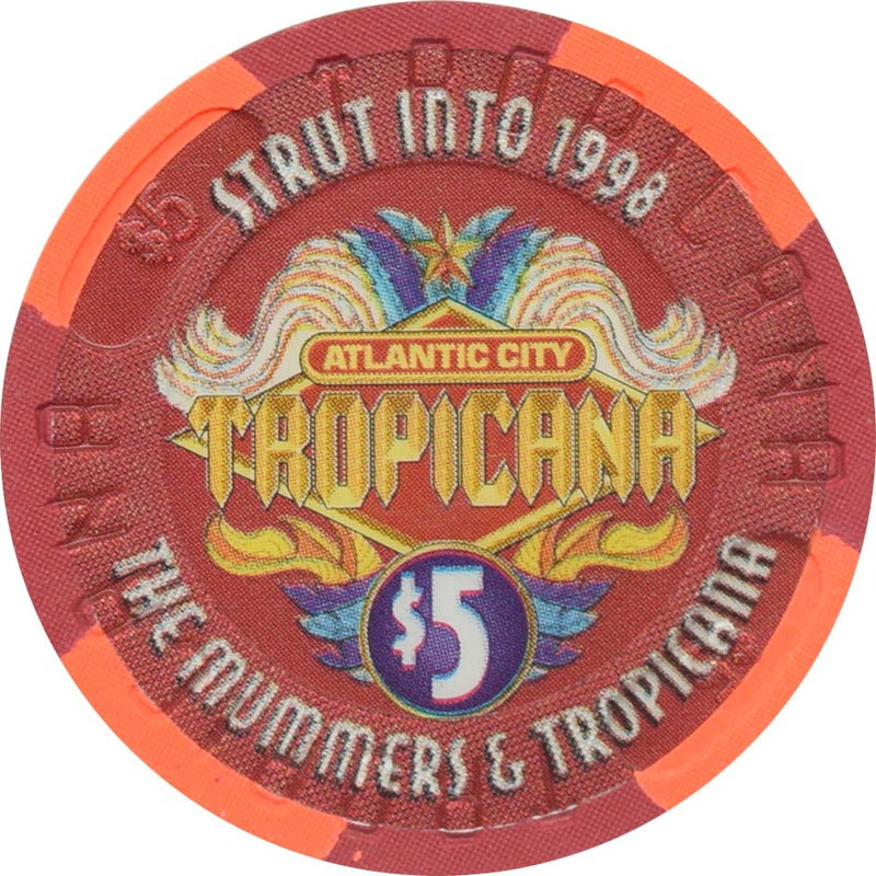 Tropicana Casino Atlantic City New Jersey $5 Mummers Strut into 1998 Chip