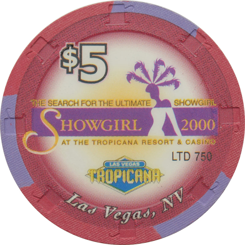 Tropicana Casino Las Vegas Nevada $5 Ultimate Showgirl February Heather Chip 2000