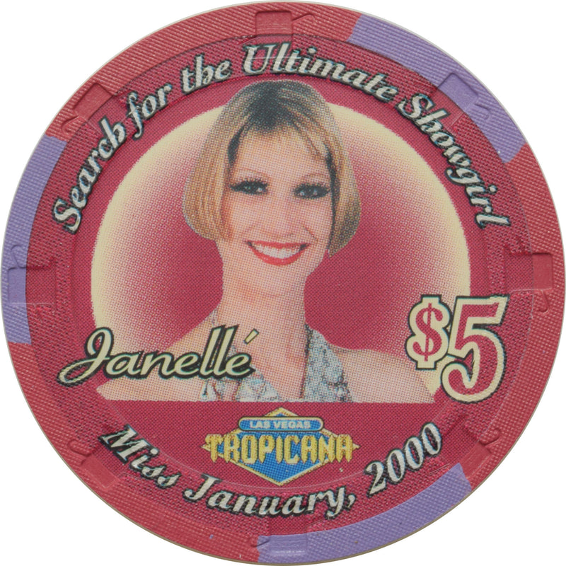 Tropicana Casino Las Vegas Nevada $5 Ultimate Showgirl January Janelle Chip 2000