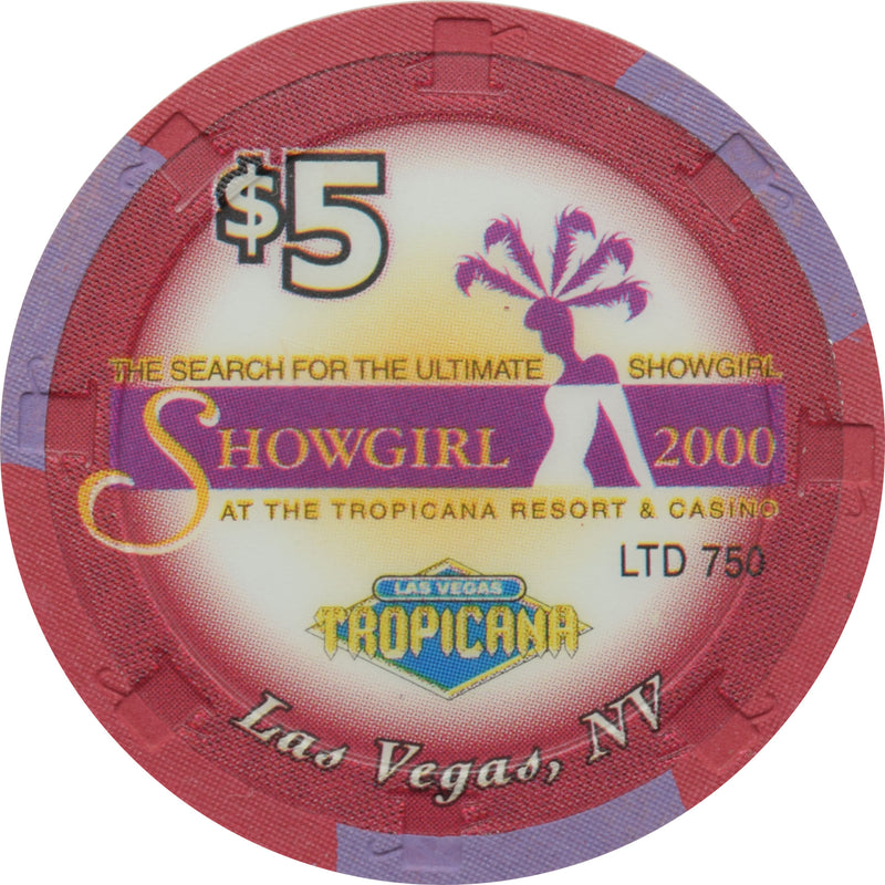 Tropicana Casino Las Vegas Nevada $5 Ultimate Showgirl December Jessera Chip 2000