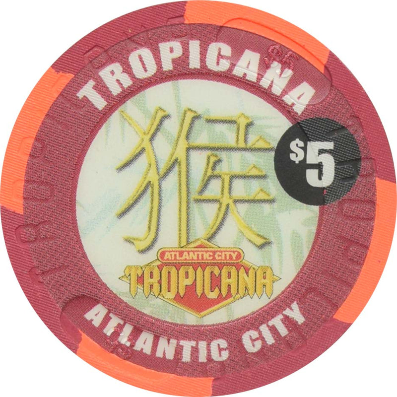 Tropicana Casino Atlantic City New Jersey $5 Year of the Monkey Chip 2004