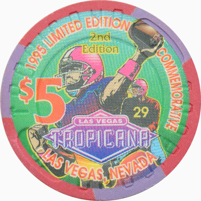 Tropicana Casino Las Vegas Nevada $5 Football Chip 1995