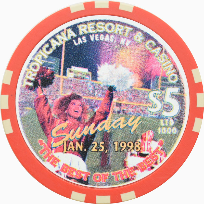 Tropicana Casino Las Vegas Nevada $5 Superbowl Chip 1998