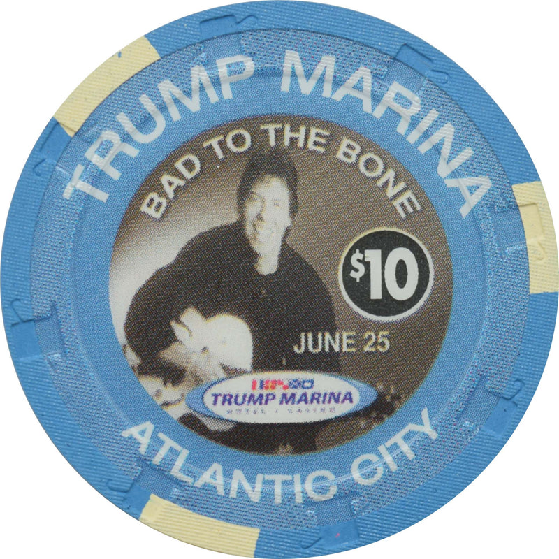 Trump Marina Casino $10 Chip Atlantic City New Jersey Bad to the Bone