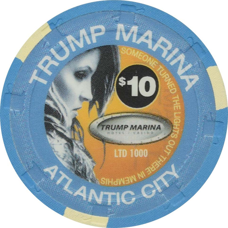 Trump Marina Casino Atlantic City New Jersey $10 Lisa Marie Presley Chip