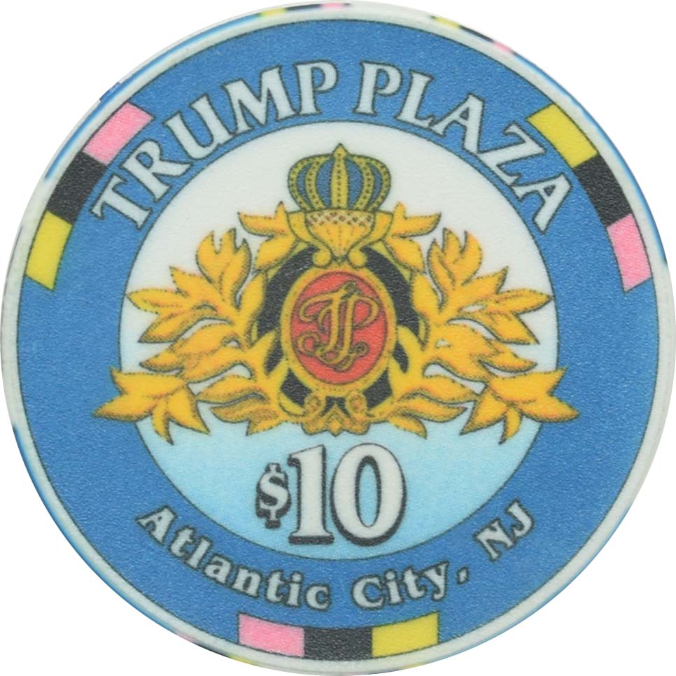 Trump Plaza Casino Atlantic City New Jersey $10 Ceramic Chip