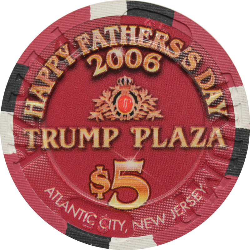 Trump Plaza Casino $5 Chip Atlantic City New Jersey Happy Father's Day