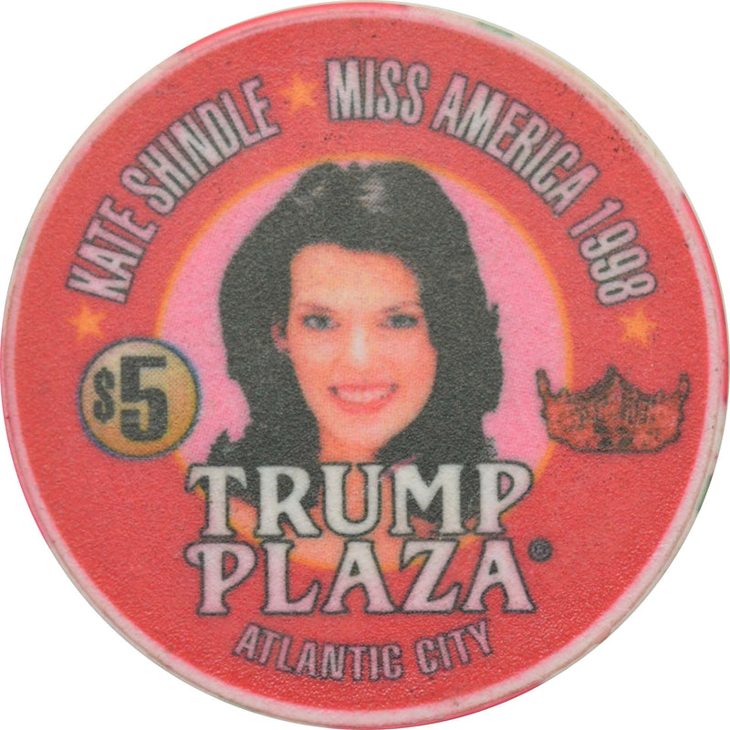 Trump Plaza Casino $5 Chip Atlantic City New Jersey Tara Holland Miss America 1998