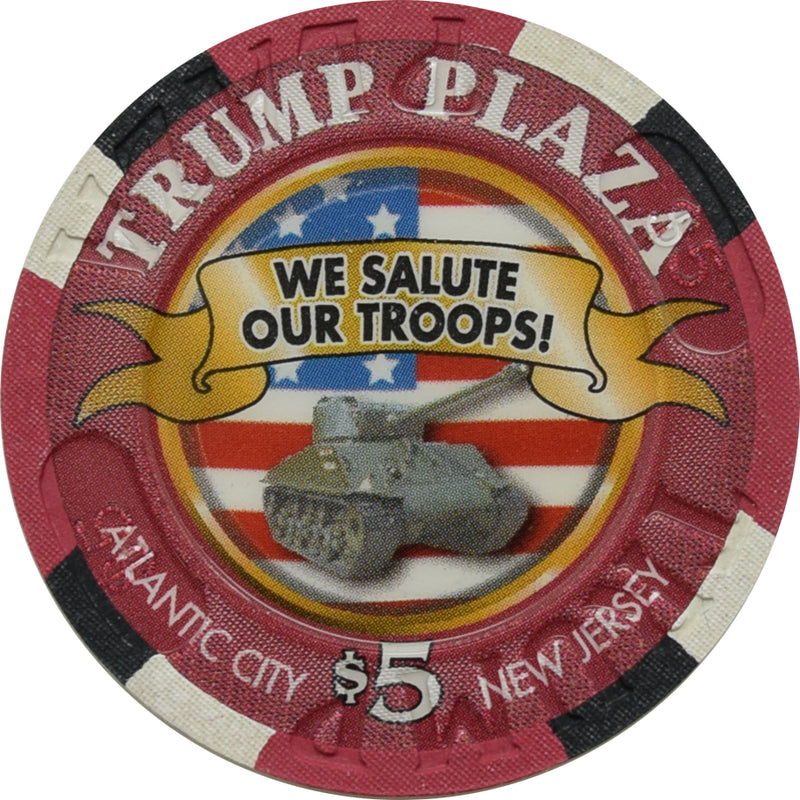Trump Plaza Casino $5 Chip Atlantic City New Jersey Veteran's Day 2005
