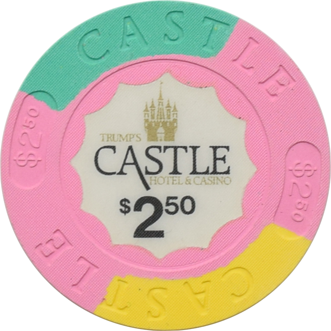 Trump's Castle Casino Atlantic City New Jersey $2.50 (Blue / Yellow) Chip