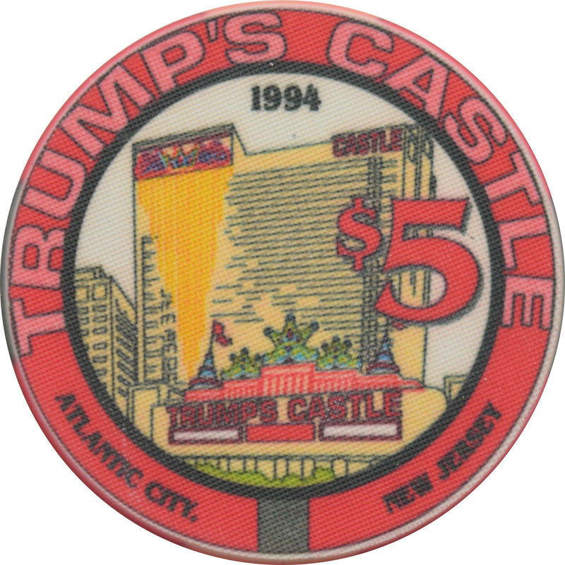 Trump's Castle Casino $5 Ceramic Chip Atlantic City New Jersey