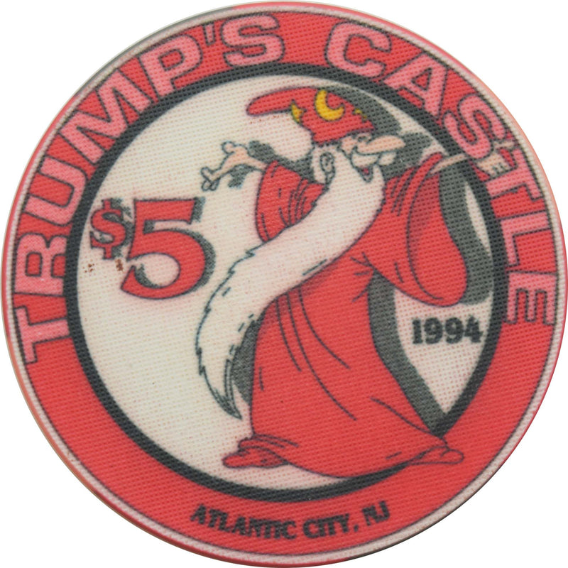 Trump's Castle Casino $5 Ceramic Chip Atlantic City New Jersey