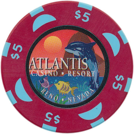 Atlantis Casino Reno Nevada $5 Chip 1999 Bud Jones