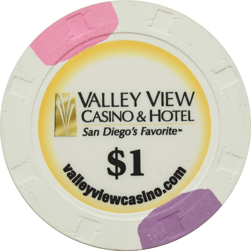 Valley View Casino Valley Center California $1 Pink/Purple Chip