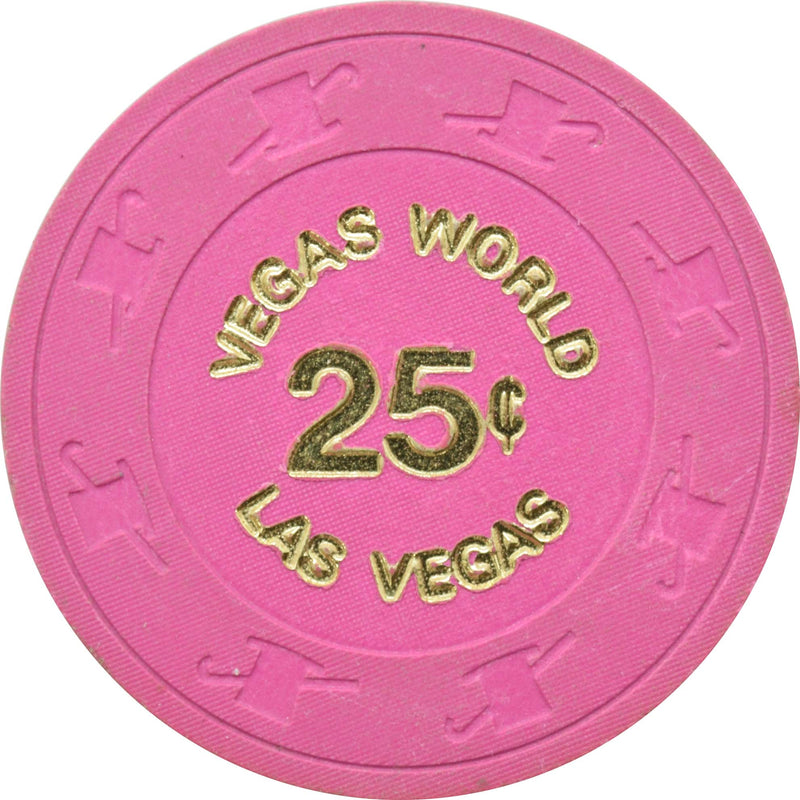 Vegas World Casino Las Vegas Nevada 25 Cent Large Text Chip 1980s