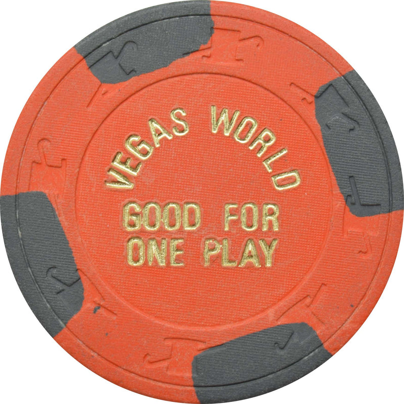 Vegas World Casino Las Vegas Nevada $5 NCV Good For One Play Chip 1980s