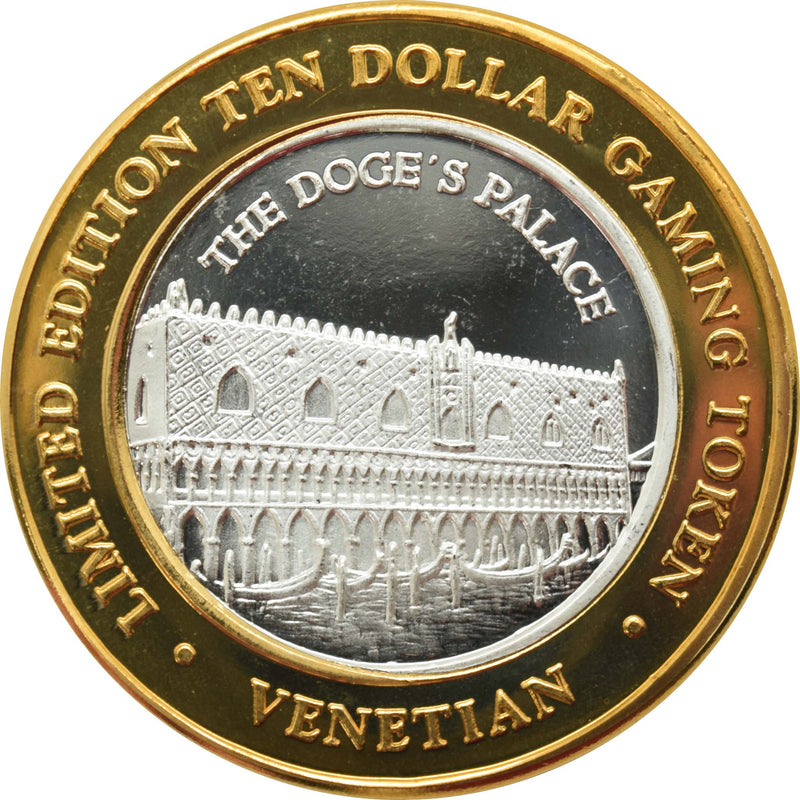 The Venetian Casino Las Vegas "The Doge's Palace" $10 Silver Strike .999 Fine Silver 1999
