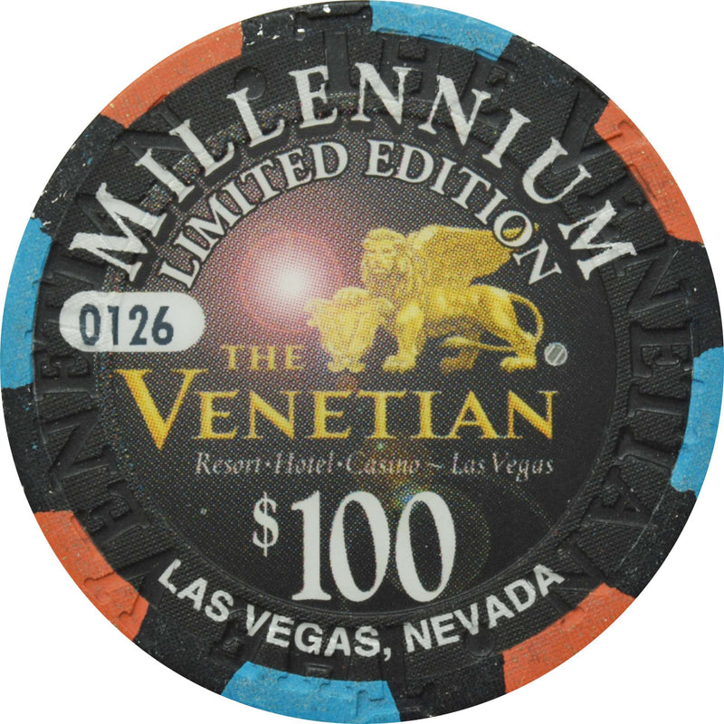 The Venetian Casino Las Vegas Nevada $100 Millennium Chip 1999