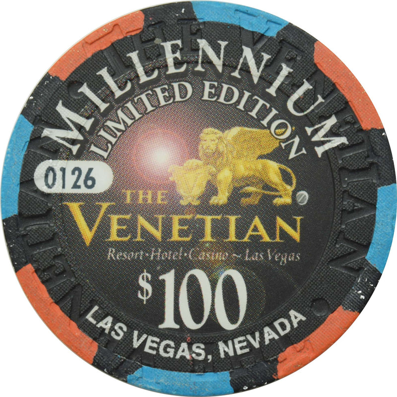 The Venetian Casino Las Vegas Nevada $100 Millennium Chip 1999