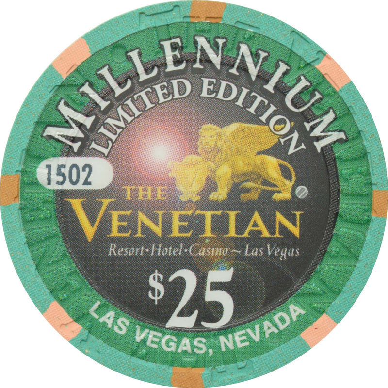 The Venetian Casino Las Vegas Nevada $25 Millennium Chip 1999