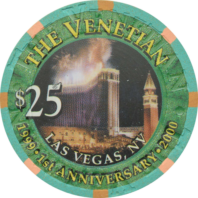 The Venetian Casino Las Vegas Nevada $25 1st Anniversary Chip 2000