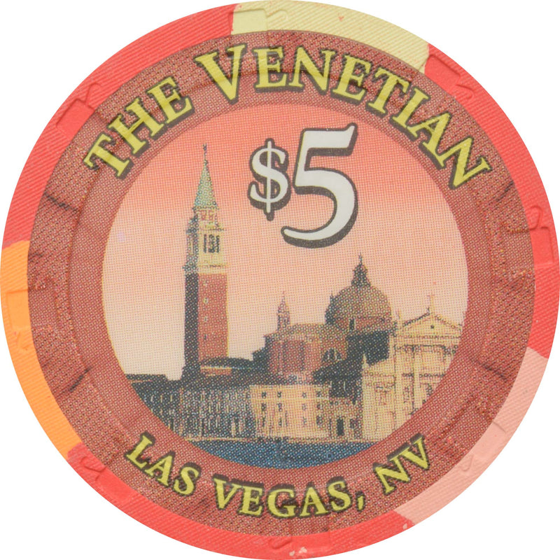 The Venetian Casino Las Vegas Nevada $5 H&C Chip 1999