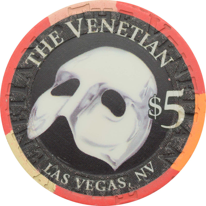 The Venetian Casino Las Vegas Nevada $5 Phantom of the Opera Chip 2006