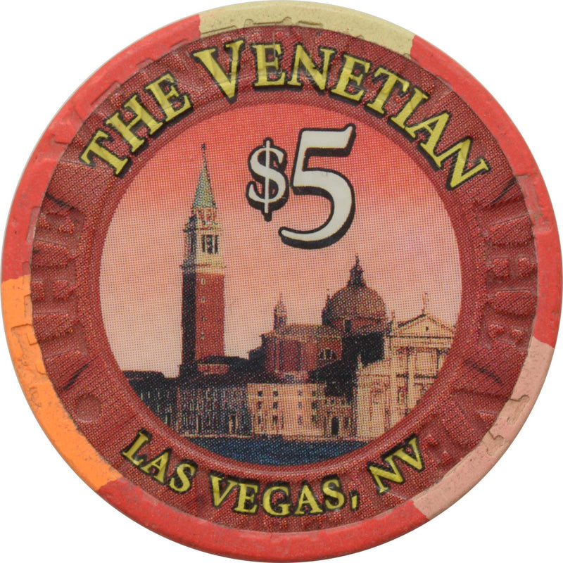 The Venetian Casino Las Vegas Nevada $5 House Mold Chip 1999