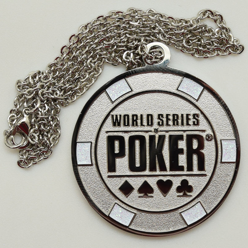 WSOP (World Series of Poker) Silver Coin Pendant Necklace