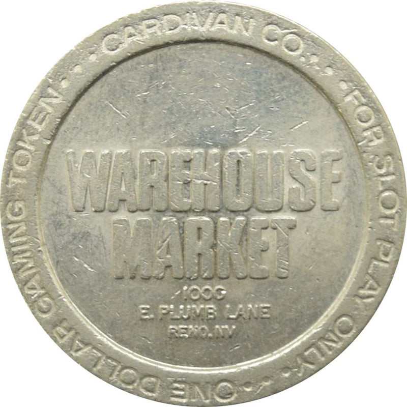 Warehouse Market Casino 1000 E. Plumb Lane $1 Token 1986