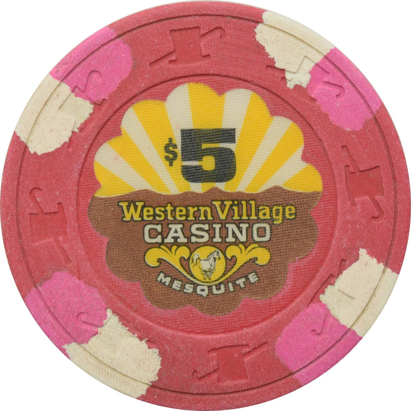 Western Village Casino Mesquite Nevada $5 Chip 1976