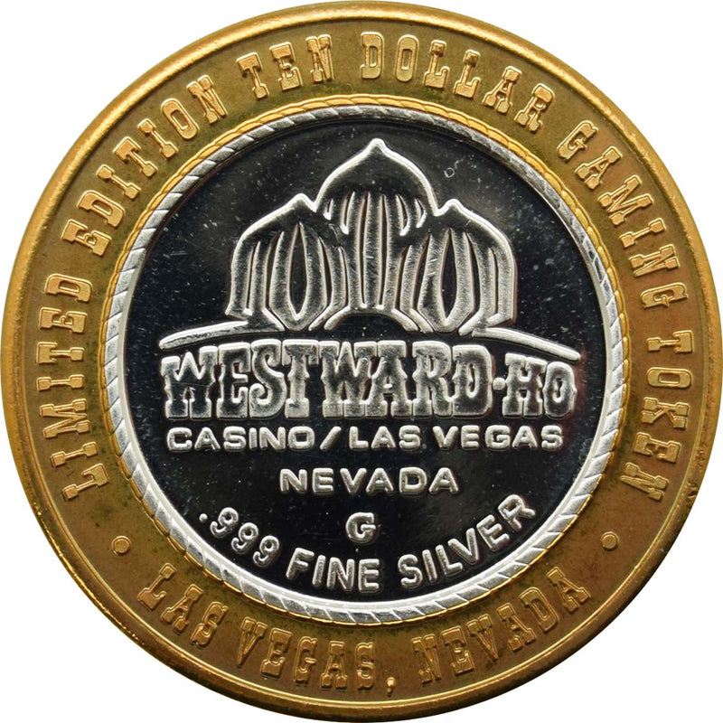 Westward Ho Casino Las Vegas Nevada "Let Freedom Ring" $10 Silver Strike .999 Fine Silver 2002