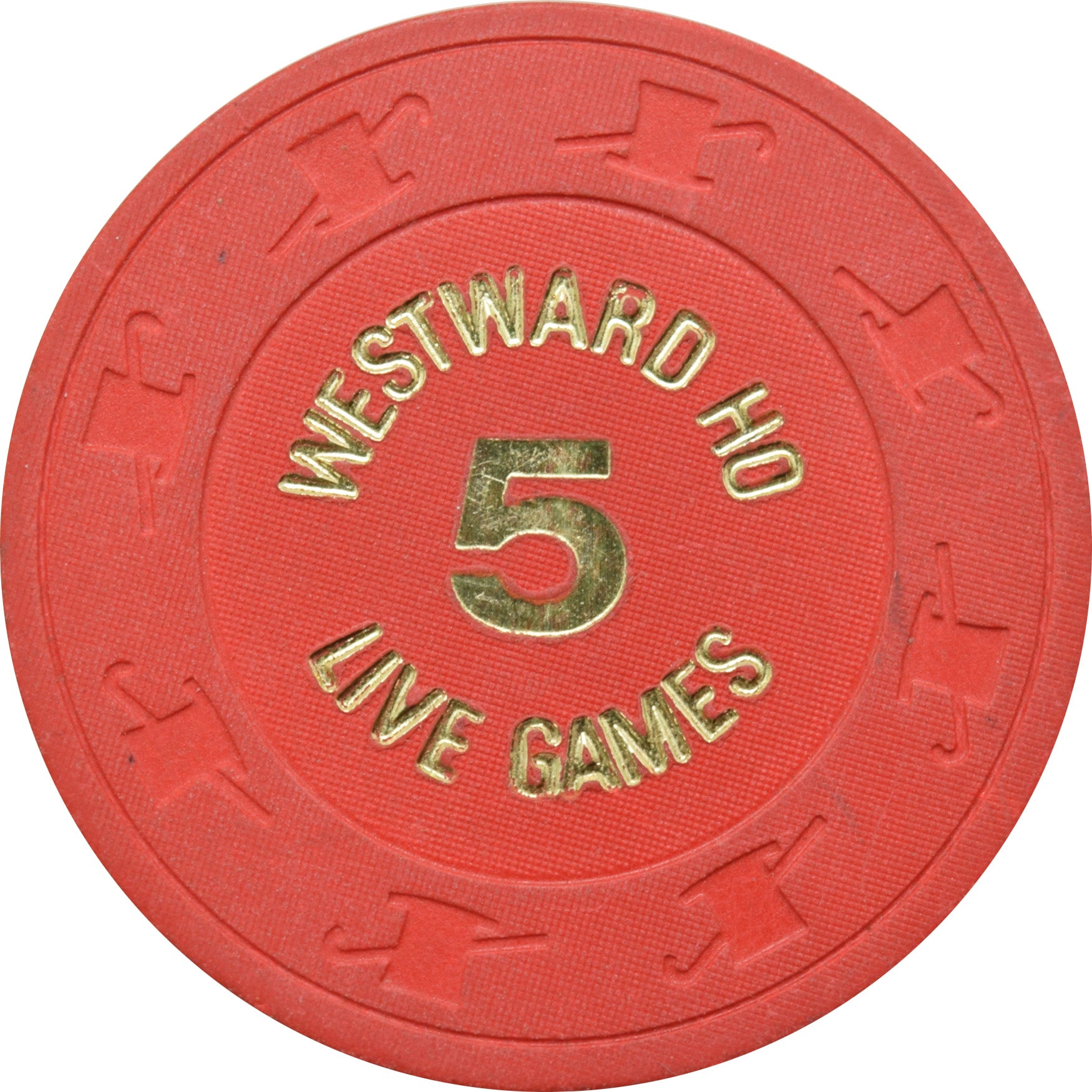 Westward Ho Casino Las Vegas Nevada $5 Live Games NCV Chip 1980s