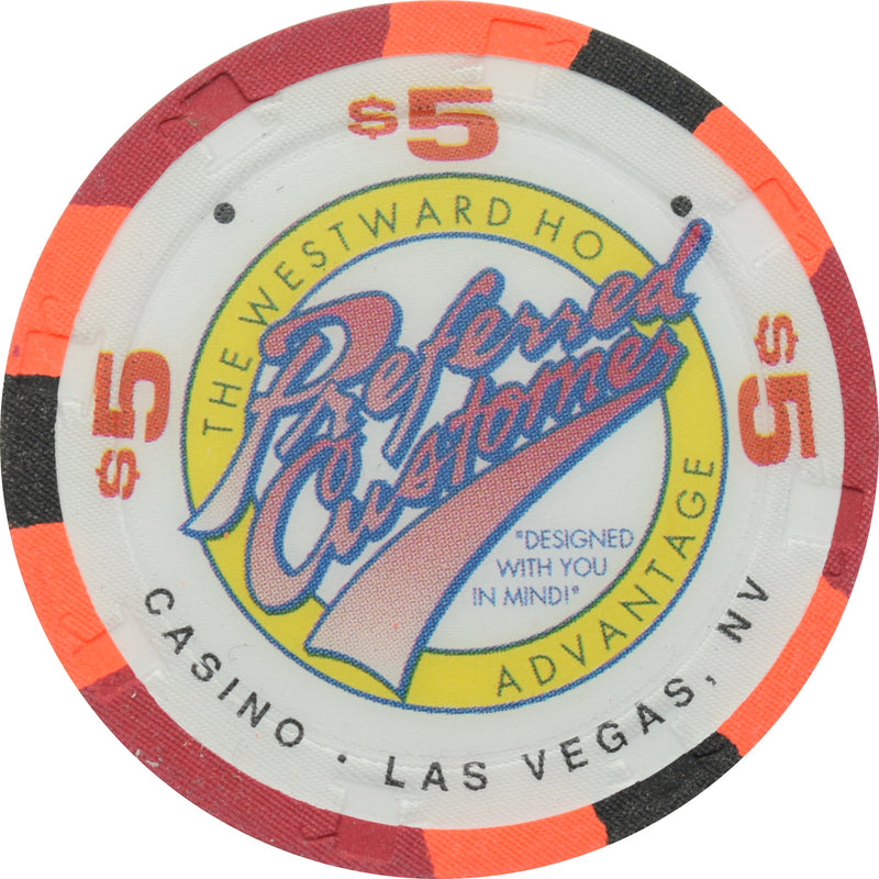 Westward Ho Casino Las Vegas Nevada $5 Puttin' On The Ritz Chip 1996