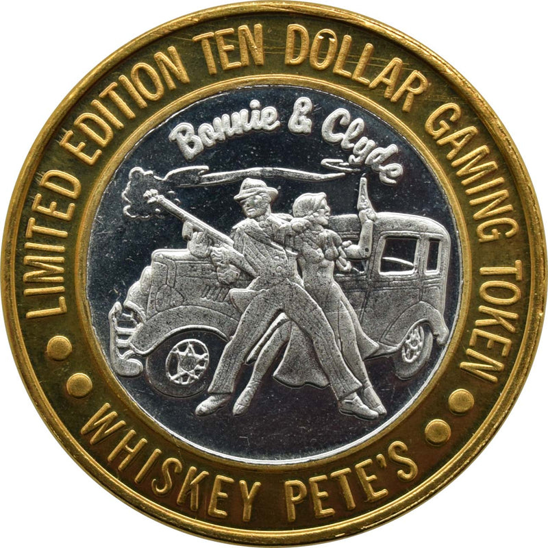 Whiskey Pete's Casino Primm Nevada "Bonnie & Clyde" $10 Silver Strike .999 Fine Silver 1999