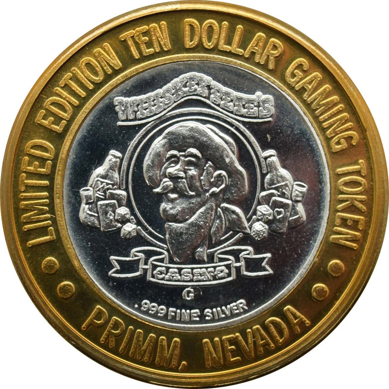 Whiskey Pete's Casino Primm Nevada "Bonnie & Clyde" $10 Silver Strike .999 Fine Silver 1999