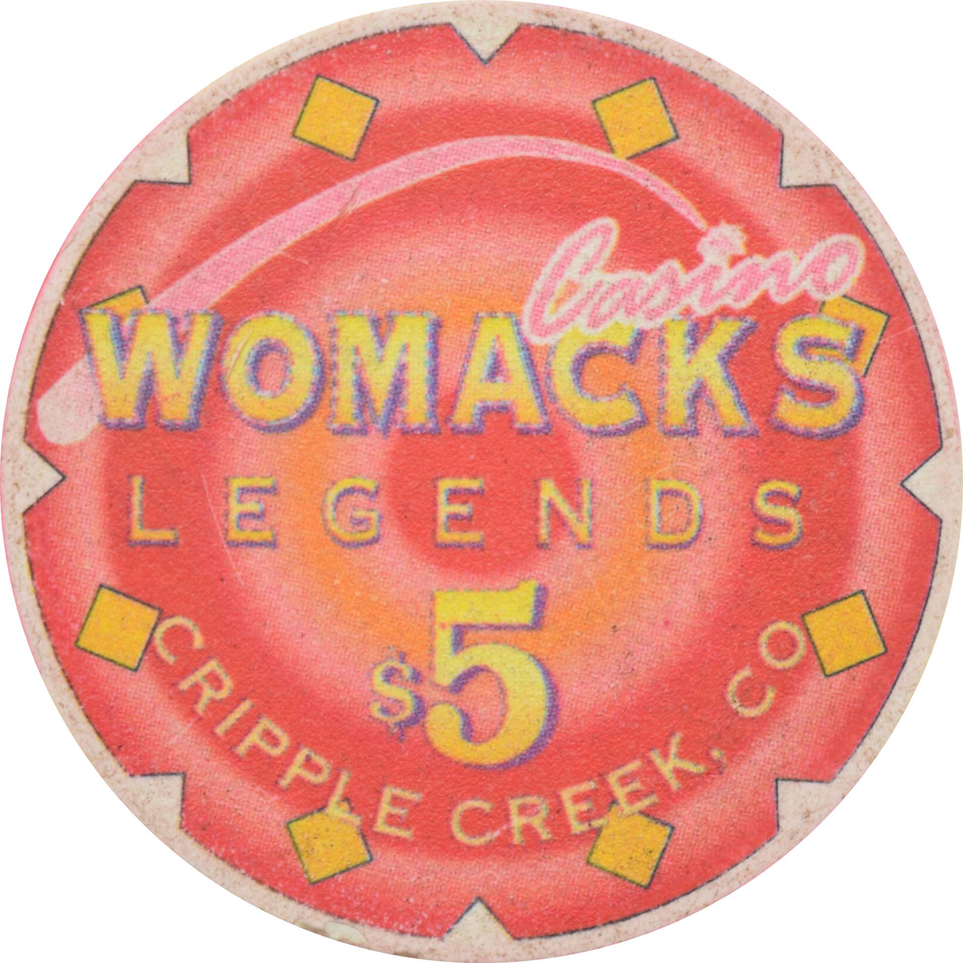 Womacks Casino & Hotel Cripple Creek Colorado $5 Chip