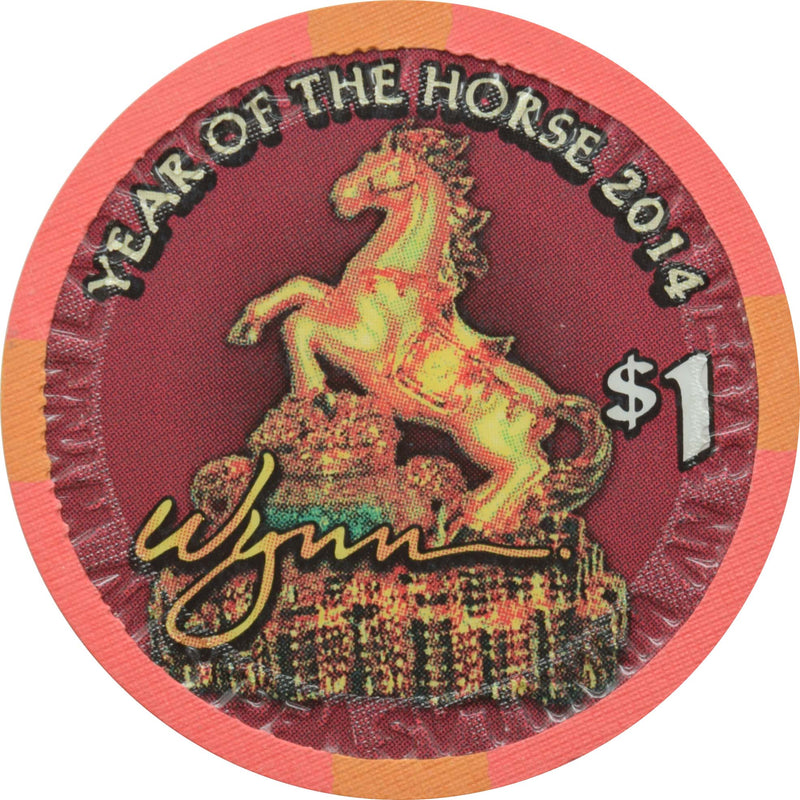 Wynn Casino Las Vegas Nevada $1 Year of the Horse Chip 2014