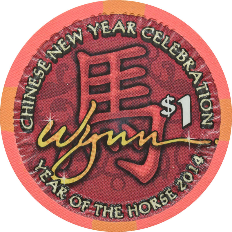 Wynn Casino Las Vegas Nevada $1 Year of the Horse Chip 2014