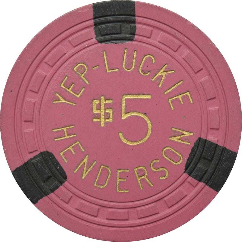 Lucky Club (Yep-Luckie) Casino Henderson Nevada $5 Chip 1962