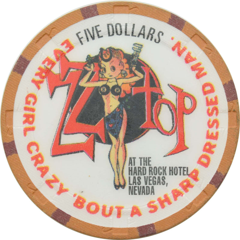 Hard Rock Casino Las Vegas Nevada $5 ZZ Top Chip 1997