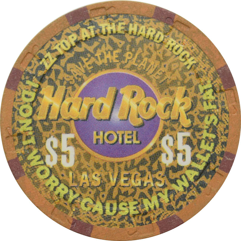 Hard Rock Casino Las Vegas Nevada $5 ZZ Top Chip 1997