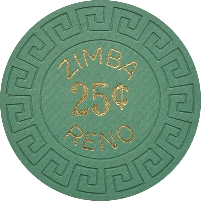 Zimba's Casino Reno Nevada 25 Cent Chip 1969