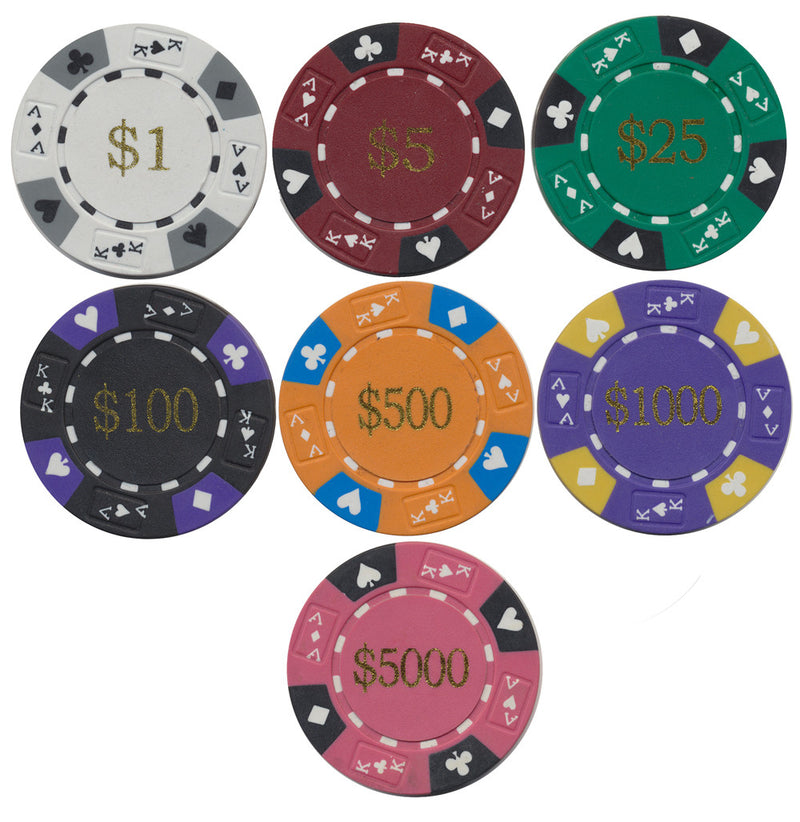 Ace / King Series 14g Poker Chip With Denominations - Spinettis Gaming - 1